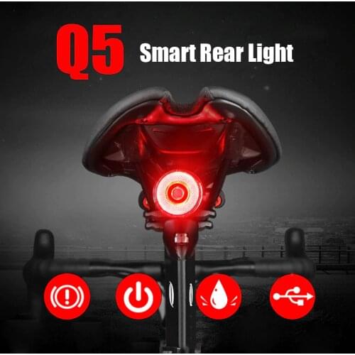 NEWBOLER Smart induction Brake Bicycle Taillight AUTO Sensing Bike Light Rear USB Waterproof Bicycle Tail Light Bike Accesorios