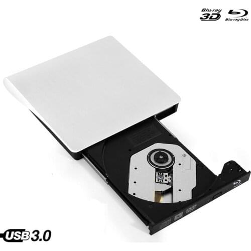 USB 3.0 Bluray External Optical Drive 3D Player BD-RE Burner Recorder DVD+/-RW DVD-RAM for Apple Laptop Computer PC