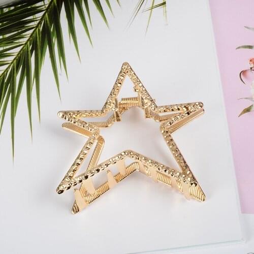 Hot Sale Korean Pearl Hair Claw Crabs Clips Hair Claws Gold Silver Color Star Shell Hairpin Hair Clip Accessories