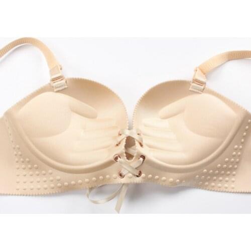 Fatimu Sexy Bra Wireless Thick Adjusted Straps Push Up Bra Women Seamless Underwear Women Palm Massage Shell Bra Lingerie Rated