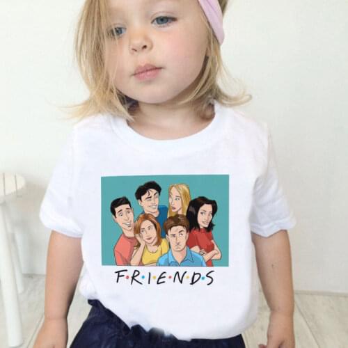 Cartoon 2019 Aesthetics Best Friend Printed Shirt Kids Girl Tshirt Children Funny New Summer White Clothes Boys Tops Kawaii Cozy