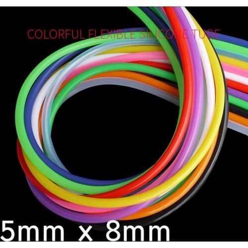 5x8 Colorful Flexible Silicone Tube ID 5mm x 8mm OD Food Grade Non-toxic Drink Water Rubber Hose Milk Beer Soft Pipe Connector