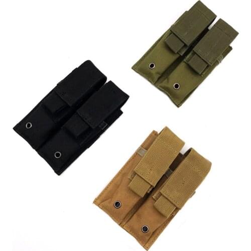 9mm 800D Edc Molle Pouch Nylon Tactical Dual Double Pistol Magazine Pouch Close Holster for Outdoor Hunting Combat MilitaryPouch