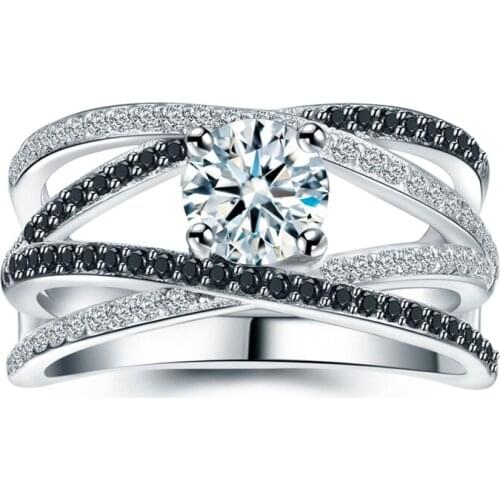 925 Sterling Silver Rings for Women Hollow Engagement Ring Bijoux Bague Gift Sterling Silver Jewelry C012