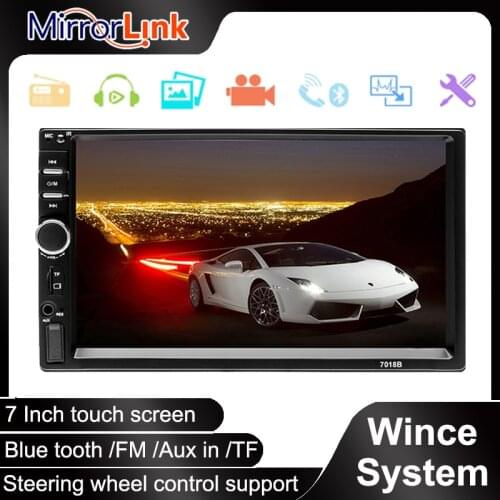 7018B auto radio 2din Car Radio FM/BT Car Multimedia Player Universal auto Stereo for VW skoda Toyota Nissan hyundai car stereo