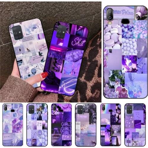 Purple Love Aesthetic Art Girly Soft black Phone Case For Samsung A10 A20 A30 A40 A50 A70 A80 A71 A91 A51 A6 A8 2018