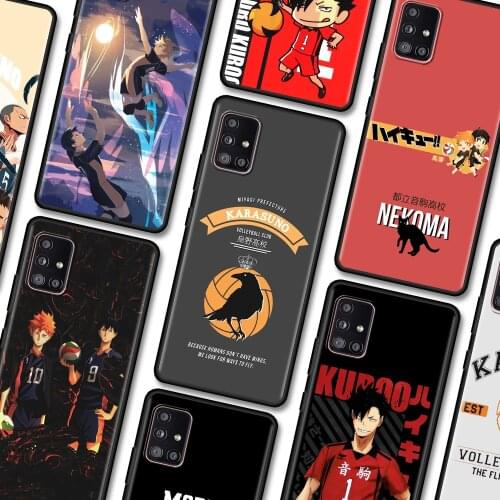 Black Case For Samsung Galaxy A22 A51 A12 A21s A71 A31 A52 A32 A02s A72 A42 A02 A01 A11 TPU Fundas Haikyuu Anime