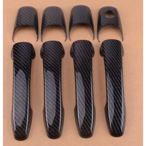 CITALL New 8pcs Carbon Fiber Texture Car Door Handle Cover Trim Sticker Fit For Mazda 2 3 5 6 Ford Edge Mustang Lincoln MKX 2008