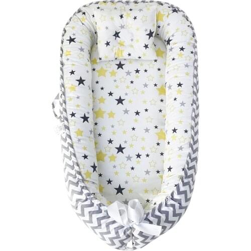 90*50 cm baby nest bed with pillow portable crib travel bed baby toddler cotton cradle newborn crib cradle bumper