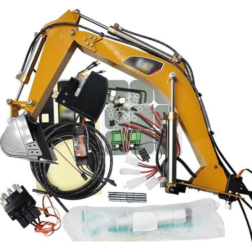 Upgrade HUINA 1580 Hydraulic Set Metal Telescopic Boom / 3CH Valve /Hydraulic Pump For RC 1/14 Excavator Parts