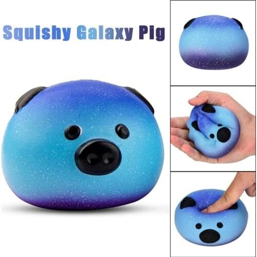 Cute Blue Pig Cream Scented Squishy Novelty Funny Gag Toys Anti Stress Squeeze Doll