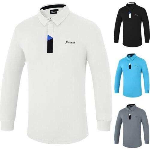 Golf Clothing Mens Breathable and Quick-Drying Leisure Outdoor Polo T-Shirt High Quality Polyester Fabric Sports Long Sleeves