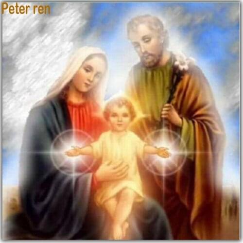 Peter ren Diamond painting cross stitch Religious portrait 3d Full square diamond mosaic Jesus Diy Diamond embroidery Our Lady