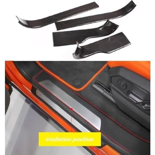 Fit For Lamborghini URUS 2018-2021 Real Dry Carbon Fiber Interior Sill Scuff Threshold Plate Trim Auto Styling Accessories