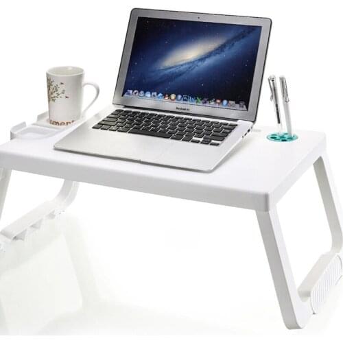 Folding Laptop Table Notebook Desk Computer Desk Breakfast Serving Bed Trays Adjustable Foldable Flip Top Legs Mini Office Desk
