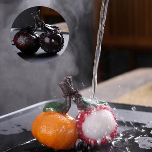 Resin Home Decoration Tea Tray Ornaments Creative Simulated Discolor Litchi Orange Tea Pet Tea Accessories