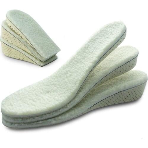 Invisible Height Increase Insoles For Shoes Men Women Soles Breathable Eva Winter Wool Warm Sports Insoles Shoe Pad Lift Cushion