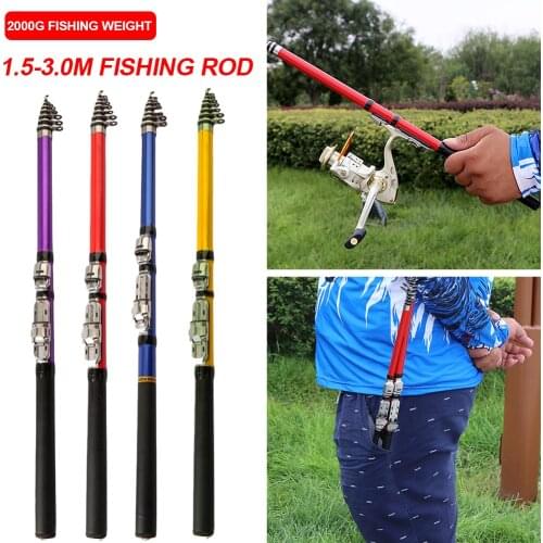 1.5M-3.0M Telescopic Fishing Rod Carbon Fiber Feeder Rod Portable Spinning/Casting Pole Ceramic Guide Ring Fishing Tackle