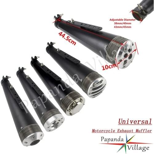 Cafe Racer Adjustable Universal 37-45mm Muffler Exhaust Escape Motorcycles Custom Silencers Pipes For Harley Chopper Yamaha