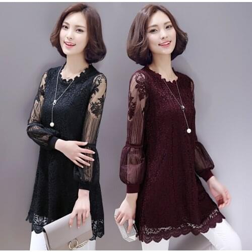 Spring Office Lady A-line Solid O-neck Work Fashion Casual Lace Long Lantern Sleeve Streetwear Holiday Plus Size Women Dress