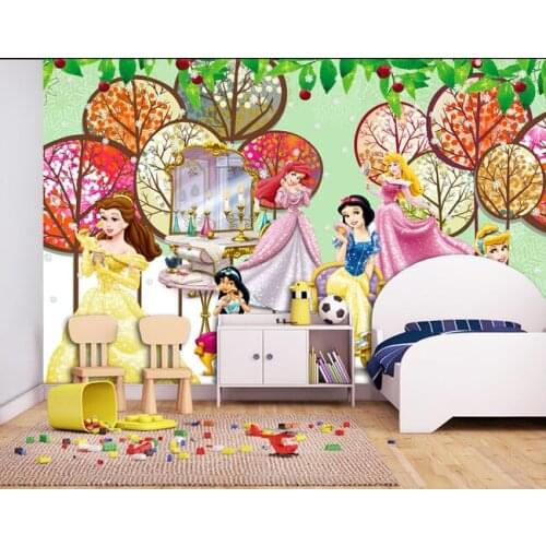 Custom papel DE parede infantil, the princess murals for the bedroom of children room wall fabric papel DE parede