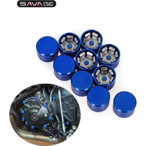 For YAMAHA MT-07 MT07 MT-09 MT09 Tracer FZ-07 FZ-09 MT-10 FZ-10 FJ09 Motorcycle 10pcs Engine Crankcase Frame Bolt Caps