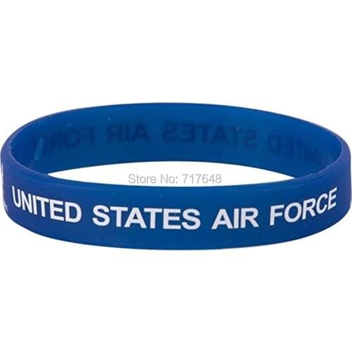 100pcs Air Force Blue wristband silicone bracelets free shipping by epacket A