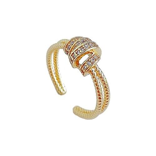 2021 fashion new stripe cross winding ring creative design personality exaggeration high quality index finger ring