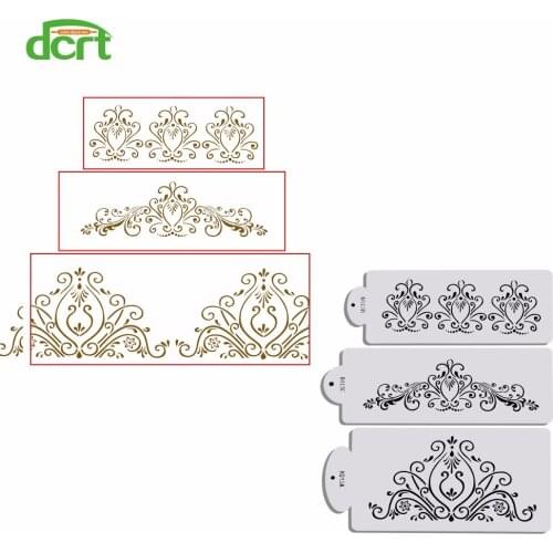 3Pcs Cake Cookies Stencil Baking Tools Fondant Mold,Crown King Princess Queen Bakeware Baking Fondant Cake Stencil Template Mold