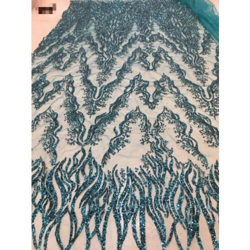 5yards/bag HL150# Dark green French cloth evening dress with African shimmer lace fabric for bridal wedding dress/sawing