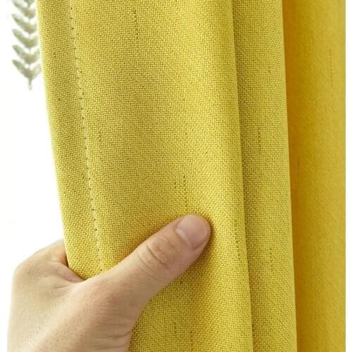 90% Light Shading Blackout Curtain Nordic Bedroom Solid Color Blackout Bay Window Curtain In The Living Room Customization