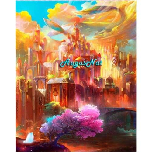 Castle diamond painting full square fantasy oil paint wall art senery diamond dotz rhinestone pasted pictures hand craft gifts