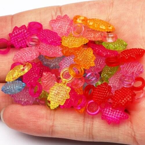 30pcs Color Mixed Acrylic Beads 20x11mm Transparent Leaf Shape Loose Spacer Beads For Jewelry Making DIY Bracelet Accessories