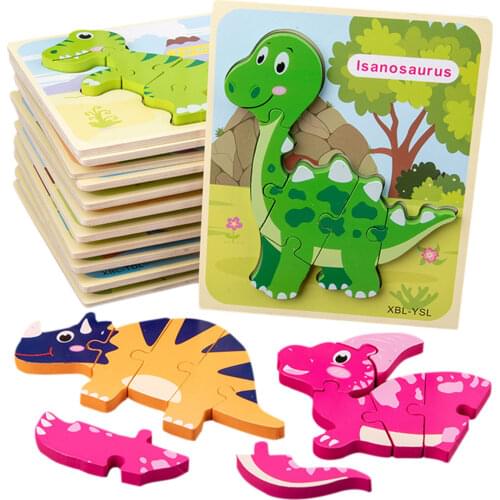 Wooden Puzzles Dinosaur Jigsaw Puzzles Learning Toys For Toddlers R50