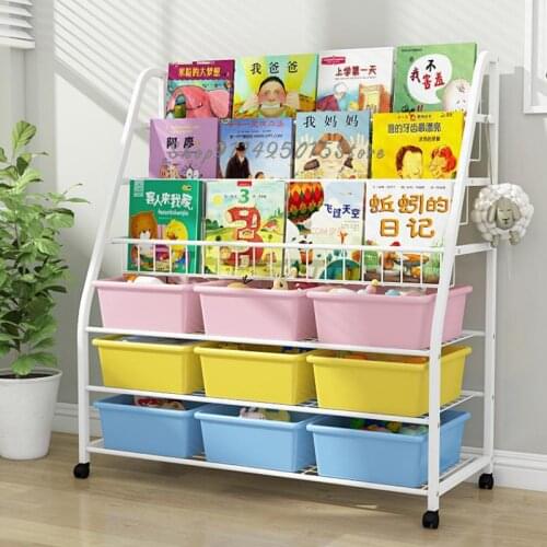 Childrens Bookshelf Toy Storage Rack Baby Picture Book Rack Multi-layer Storage Artifact Super Large Capacity Organizing Rack