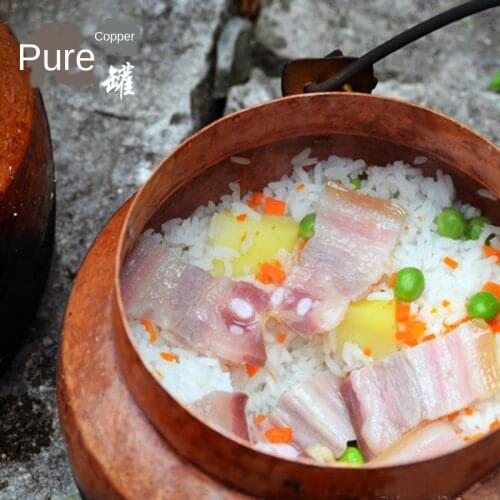 Pure Copper Pot Antique Chinese Household Items Hand-made Thickened Uncoated Durable Outdoor Picnic Non-stick Copper Pot