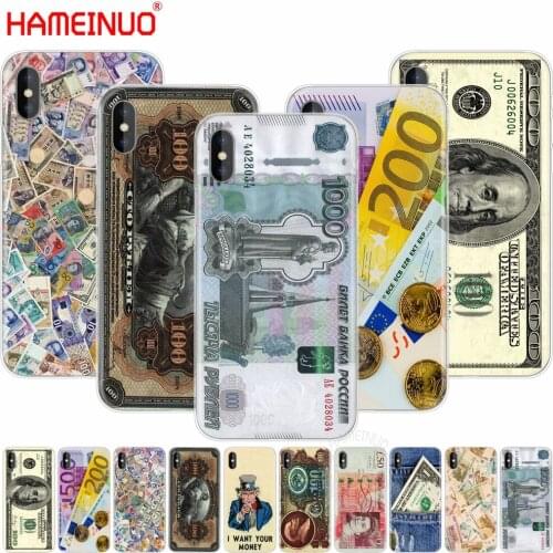 HAMEINUO money cash dollar Ruble cell phone Cover case for iphone X 8 7 6 4 4s 5 5s SE 5c 6s plus
