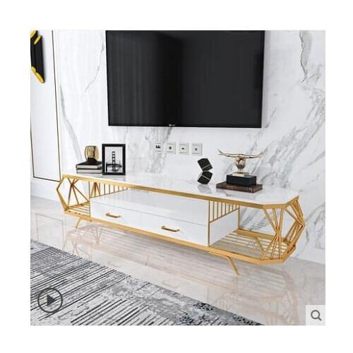 Nordic marble TV cabinet coffee table combination