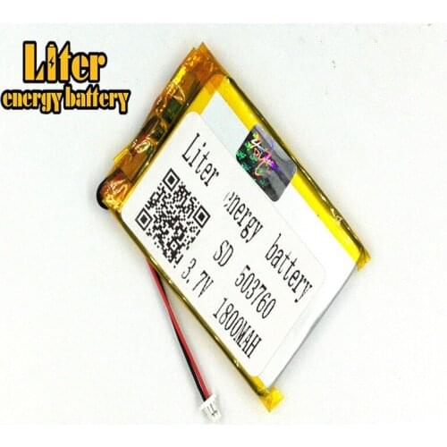Plug 1.0-2P 3.7 V 503760 504060 1800mah Rechargeable lipo flat battery lithium li polymer MP3 MP4 MP5 small toys