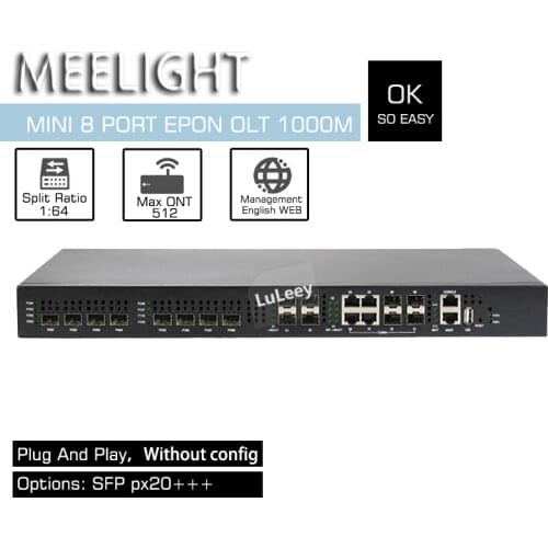 EPON 8 port OLT optical fiber network security monitoring broadband is suitable for ZTE Huawei ONU optical cat equipment