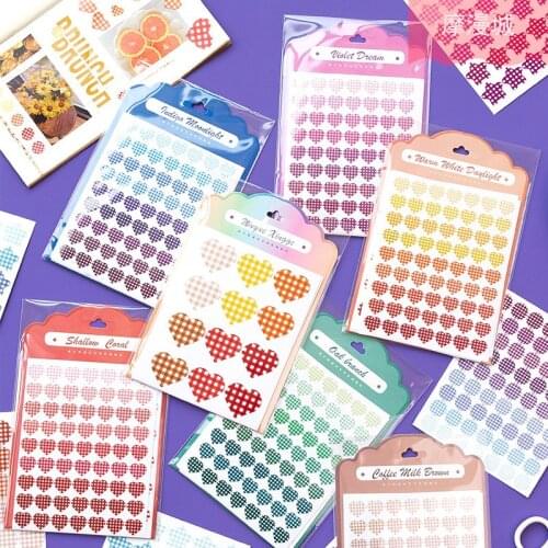 BULA Cute Love Heart Sticker Cartoon Stickers Decoration Label for Scrapbook Journal Art Craft Album Journal Planner Diary Book