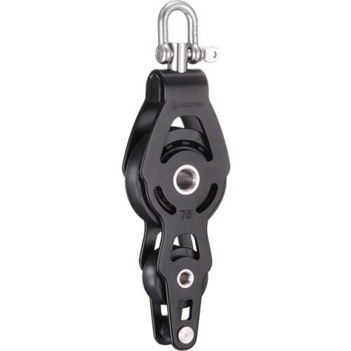 Marine Boat Yacht Sailboat Dinghy 75mm 2 15/16 Inch Aluminum Single Swivel Shackle Fiddle Becket Block Master ALC-7520F