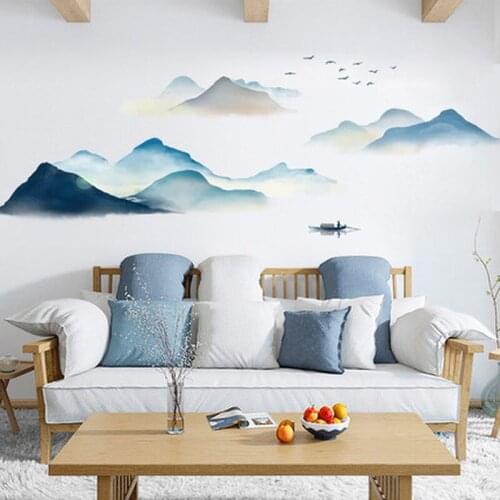 Chinese Landscape DIY Wall Stickers Boy Girl Teenager Room Decor Aesthetic Bedroom Living Room Decoration Wallstickers Art Mural