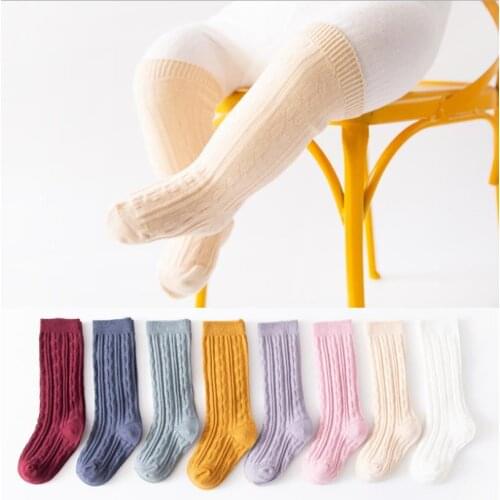 Citgeett 1-5Years Kids Knitting Socks Spring Summer Sock Unisex Sports Sleep Home Over-Knee Solid Color