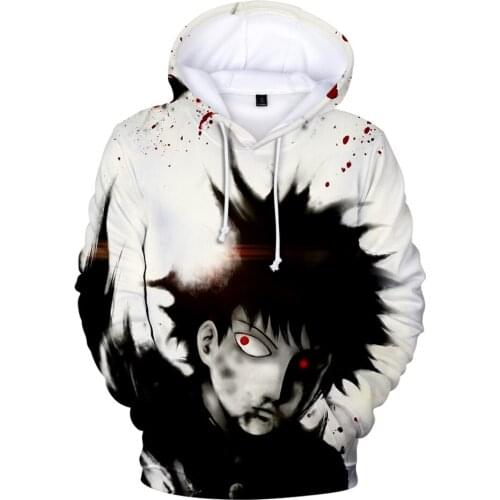 New 3D Print Hoodies Mob Psycho 100 Hoodies Anime Sweatshirt Fashion Mob Psycho 100 Pullover 3D Hoodie Men/Women High Quality 3D
