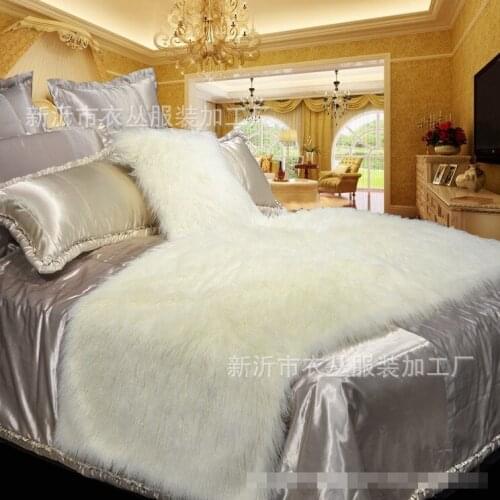 Imitation beach wool bed blanket faux fur throw 200x145cm