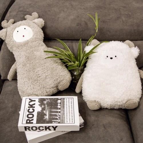 Original Cartoon Animal Cute Sheep Elk Bear Plush Toys Soft Home Sofa Hug Pillows Gift for Adults Children