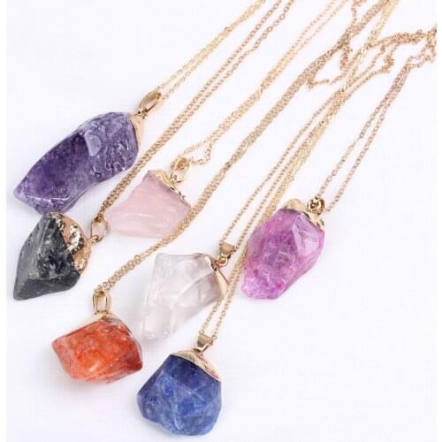 Beadsland Colorful Nature Stone Pendant Necklace Fashionable Women Decoration Gift High Quality