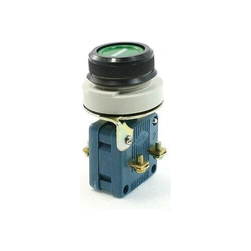 Panel Mount Green Momentary Push Button Switch 380VAC 10A 1NO 1NC DPST