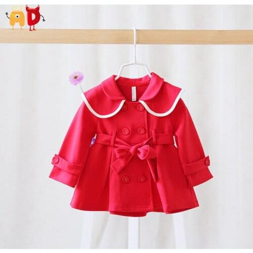 AD Fashion Baby Girls Coat Big Collar Well Design Quality Toddler Outwear Trench for Spring Autumn Witner Kids Clothing